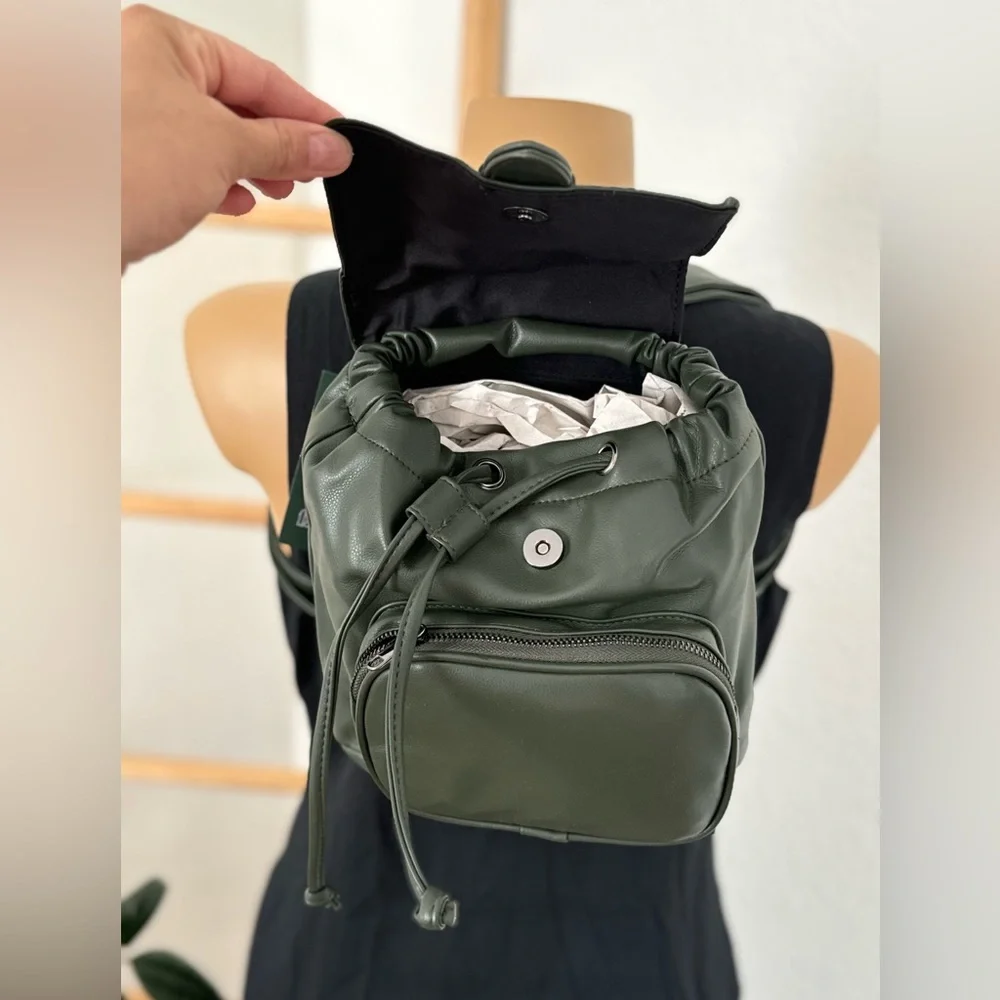 NWT Mini Flap with Buckle with Closure Backpack - Wild Fable Green - Picture 7 of 7